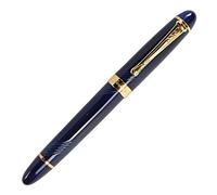Jinhao X450 Stylo-plume en marbre bleu, pointe moyenne, bordure dorée, 16 styles