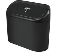 JINHUAHUOTUI Poubelle de Voiture pour BYD Sealion 7 2024-2025, Mini Corbeille Auto avec Couvercle Étanche Petit Bac à Ordures Intérieur Véhicule Noir Rangement