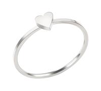 JINHUI Bagues en argent pour femme, bagues délicates empilables fines en forme de cœur pour femme, bague d'amitié, de fiançailles, bague décontractée, Argent, Aucune pierre précieuse