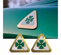 jinhuo Set d'Emblèmes Métalliques pour Alfa Romeo Giulia Stelvio 2017-2025 Tonale 2022-2025 - Volant Lettres Adhésives Porte-clés Quadrifoglio Styles Multiples,Quadrifoglio-D