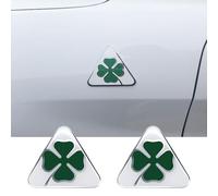 jinhuo Set d'Emblèmes Métalliques pour Alfa Romeo Giulia Stelvio 2017-2025 Tonale 2022-2025 - Volant Lettres Adhésives Porte-clés Quadrifoglio Styles Multiples,Quadrifoglio-A