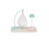 Jinhxofs 4 Pièces Balancelle Miniature avec Support Fine Jouet Micro Jouets pour Collectionneurs, Maquette, Blue Hanging Chair