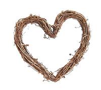 Jinhxofs Couronne Décorative Populaire en Rotin et Plantes Artificielles - Décoration Intérieure, 20cm en Forme de Coeur