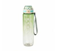 Jinhxofs Gour avec Marqueur Temps Motivante, Vert Dégradé, 1000ml | Transluci, Gour avec Sangle, Portable, pour Bureau, École, Sportifs