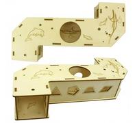 Jinhxofs Hamster Parcours Hamster Labyrinthe Tunnels Escaliers Module en Bois avec Piste Active et de Repos Adapté aux Habitats de Rongeurs Exercices Cardio Jeu Autonome, Tunnel 2-Voies