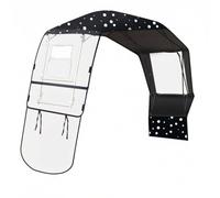 Jinhxofs Imperméable avec Pare-Brise Pliable Auvent pour Engin Motorisé, Noir À Pois