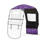 Jinhxofs Imperméable avec Pare-Brise Pliable Auvent pour Engin Motorisé, Violet À Pois