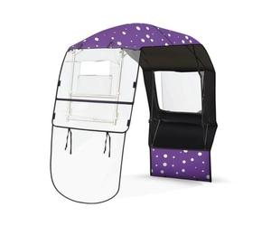 Jinhxofs Imperméable avec Pare-Brise Pliable Auvent pour Engin Motorisé, Violet À Pois