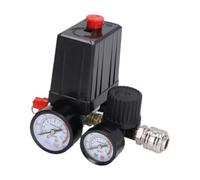 Jinhxofs Pressostat pour Compresseur D'air, Raccord Simple avec Manomètre, 90-120 PSI, Régulateur de Pression pour Compresseur D'air, 15cmx10cm