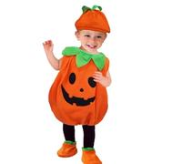 Jinitaimei 3 Pièce Deguisement Citrouille Bebe, Déguisement Petite Citrouille Bébé, Orange Citrouilles Costum, Deguisement Halloween Bebe Garcon Fille pour Bal Masqué Cosplay Costume