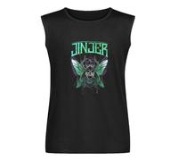 Jinjer Mens Sleeveless T-Shirt Cotton Unisex Vest Tank Tee Black Tops L