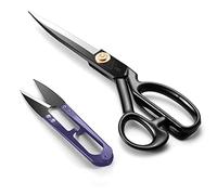 JINJIAN Ciseaux à Tissu 22,5 cm, Ciseaux de Tailleur en Acier à Haute Teneur en Carbone, Ciseaux de Couture avec Coupe-Fil pour Couper Tissu, Cuir (Droitier)