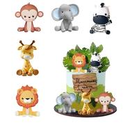 JINJUMEI 5 Pièces Decor Gateau Animaux la Forêt, Décorations de Gâteau Animaux de la Forêt Animaux de la Jungle Gâteau Décoration Animaux Gâteau Décoration pour Enfants Fête D'anniversaire