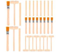 JINJUMEI Lot de 10 Outils de crevaison en Bois pour Enfants, Outils ArchéOlogiques Enfant, Kit de Creusement, Petit Marteau en Bois Petit Pinceau Marteau Burineur pour Apprentissage Et Exploration