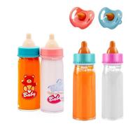 JINJUMEI Lot de 6 Bouteilles pour poupée avec téton, la Magie Biberon Magique pour Poupée, New Born Baby Bouteille Magique, Liquide Qui Disparaît, Accessoires Cadeaux pour Enfants à partir de 3 Ans