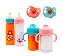 JINJUMEI Lot de 6 Bouteilles pour poupée avec téton, New Born Baby Bouteille Magique, Accessoires de poupée Jouet, Biberon Magique pour Poupée, Convient aux Enfants de Plus de 3 an