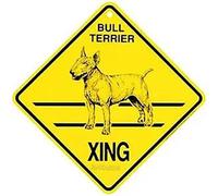 JINKAIRUI Bull Terrier Plaque en métal pour chien Xing avec avertissement de précaution pour la maison, le bureau, le bar, la décoration murale intérieure et extérieure, plaque carrée de 12