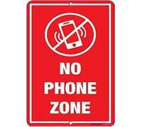 JINKAIRUI Panneau d'avertissement fantaisie en métal avec inscription « No Phone Zone Business No Cell Phones » - Décoration extérieure - 20,3 x 30,5 cm