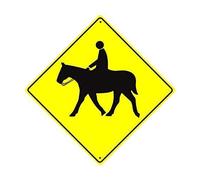 JINKAIRUI Plaque en métal « Great Road Horse Riding Ride Equestrian Activity with Graphic Farm Ranch Animal Xing Crossing » pour maison, bureau, bar, intérieur et extérieur, 20,3 x 20,3 cm