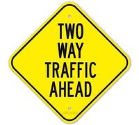 JINKAIRUI Plaque en métal « Two Way Traffic Ahead » - Panneau d'avertissement « Keep Out Animal Lover » - Alligator Crocodile Carolinas Florida Swamp Reptile - 30,5 x 30,5 cm