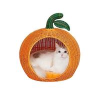 JinKeHong Panier en osier pour chat - Matériaux respectueux de l'environnement - Forme orange - Sans odeur - Avec coussins - Non sensuel en été - Convient pour les grands chats d'intérieur