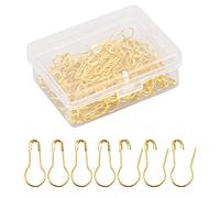Jinlaili 100 Pièces Épingles de Sécurité en Forme de Gourde, Ampoule Broches Calebasse Or, Goupilles en Métal avec Boîte de Rangement, Ampoule de Poire Clips pour vêtements Bricolage Artisanat Faisant