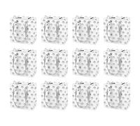 Jinlaili 12 Pcs Sac Cadeau Petit, 14 x 15 x 7 cm, Avec Poignée, Sachet Papier Blanc pour Fête, Party, Mariage, Anniversaire (Argent)