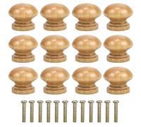 Jinlaili 12PCS Vintage Tiroir de Porte Poignée en Bois, 28MM Bouton de Meubles, Rond Boutons de Tiroir, Boutons de Porte, Poignées de Meuble pour Placard Armoire Cuisine, Chambre d'enfant