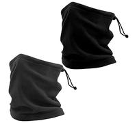 Jinlaili 2 Pcs Cache-Cou et Visage, Écharpe Unisexe Bandana Multifonction, Foulard Couvercle pour Courir Vélo Moto en Plein Air, 26×25cm (Gris&Noir)