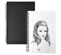 Jinlaili 2 Pcs Carnet de Croquis Rigide,Carnet à Croquis A5, Carnet Dessin avec Reliure Spirale Couverture Rigide,Sketch Book Professionnel,Carnet Page Blanc Pour le Dessin Croquis et Note, 100 Pages