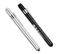Jinlaili 2 Pièces LED Penlight Lampe de Diagnostic,Lampe-Stylo LED Réutilisable,Diagnostic Infirmière Penlight,Lampe stylo LED avec clip de poche,pour médecins et infirmières (Noir, Argent)