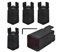 Jinlaili 4 Pcs 10cm Rehausse de Meuble avec Pince à Vis, Rehausseur de Meuble Reglable a Visser, Rehausseur Pied de Meuble pour Lit, Canapé, Bureau, Table, Chaise, Noir (22 à 42 mm)