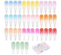 Jinlaili 40PCS Barrettes Coloré, 5cm Brillantes Pinces à Cheveux Fille, BB Snap Barrettes à Cheveux en Métal, Épingle à Cheveux Femme Accessoires de Cheveux Barettes des Cheveux pour Femme Enfant Bébé