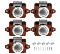 Jinlaili 5 Pieces Bouton Poussoir Loquet,Bouton Poussoir en Métal Serrure de Porte,Bouton en Métal Verrou Porte,Loquet de Verrouillage de Porte Sans clé,pour Caravane Yacht