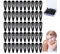 Jinlaili 50PCS Barrettes Noires, Accessoire Cheveux Fille, Hommes Femme Barrettes à Cheveux en Métal avec Boîte de Rangement, Pinces à Cheveux à Votre Coiffure une Tenue Parfaite - 3 * 1CM