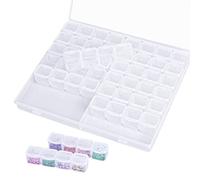 Jinlaili 56 Grilles Boîte de Rangement Multi-Fonctions, Boite Rangement Diamond Painting, Boîte de Broderie de Diamant pour Nail Art Rhinestone, Perles, DIY, Ongles Outils, Jewelry Storage Box