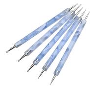 Jinlaili 5PCS Nail Art Dotting Stylo Pedicure de Nail Art Déco D'ongles, Stylo à Ongles, Trousse D'accessoires de Manucure, Décor pour Ongles, Dotting Tools à Double Embouts pour Nail Art (Bleu)