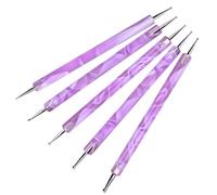 Jinlaili 5PCS Nail Art Dotting Stylo Pedicure de Nail Art Déco D'ongles, Stylo à Ongles, Trousse D'accessoires de Manucure, Décor pour Ongles, Dotting Tools à Double Embouts pour Nail Art (Violet)