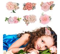 Jinlaili 6 PCS Fille Pince à Cheveux Set, Pinces à Cheveux en Forme de Fleur, Épingles à Cheveux, Barrettes à Cheveux en Métal, Barettes des Cheveux, Barrette Fleur Clip pour Petite Fille Bébé Enfant