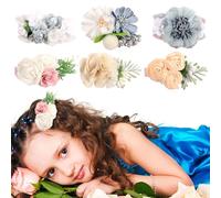 Jinlaili 6 PCS Fille Pince à Cheveux Set, Pinces à Cheveux en Forme de Fleur, Épingles à Cheveux, Barrettes à Cheveux en Métal, Barettes des Cheveux, Barrette Fleur Clip pour Petite Fille Bébé (B)