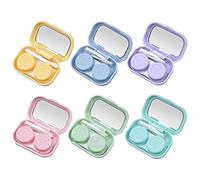 Jinlaili 6 Pièces Étui Lentilles de Contact, Lentille de Contact Boîte, Conteneur pour Lentille de Contact Exqui, Étui de Rangement de Lentille de Contact, avec Capuchons L et R Yeux, 6 Couleurs