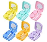 Jinlaili 6PCS Étui de lentilles de Contact, Mini Boîte pour Lentilles, Boite de Lentilles de Contact Kit, Portable Kit de Voyage Mini Lentilles Boite avec Miroir idéal pour Les déplacements