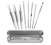 Jinlaili 8PCS Tire Comedons, Extracteur Point Noir, Brucelles Blackhead Extractor en Boîte Métallique, Extracteur d'acné Acier Inoxydable, pour Tire Comédons, les Boutons et les Pustules