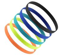 Jinlaili Bandeau de Sport Enfants, 5 Pcs Bandeaux de Fitness Elastique, Hairband Sport Mince pour Garçon Fille Femme Football, Jogging, Yoga, Cyclisme, Skateboard