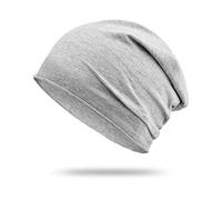Jinlaili Coton Bonnet Slouch Gris Homme Femme, Mince Été Hip-hop Chapeaux, Beanie Hat pour Running, Yoga, Nuit, Chimio, Accessoires à la Mode- Monocouche, Respirant