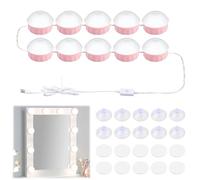 Jinlaili Dimmable Lumière de Miroir, 10 Ampoules Style Hollywoodien de Lumière LED, 3 Couleurs Lampes de Maquillage et Luminosité Réglable, Dimmable Lampe pour Miroir de Maquillage Coiffeuse (Rose)