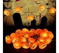 Jinlaili Guirlande Lumineuse Citrouille d'Halloween 3 Mètres 20 LED, Lumière de Citrouille d'Halloween, Pumpkin Lumieres Guirlandes Lumineuses Ampoules Lampe Décoration pour Halloween Lumières