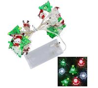 Jinlaili Guirlande Lumineuse LED Flocon de Neige, 3 Mètres 30 LED à Piles Fairy Lights, Guirlande Lumineuse Forme de Père Noël, Décoration de Noël pour décoration d'arbre de Noël Maison Chambre (B)
