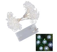 Jinlaili Guirlande Lumineuse LED Flocon de Neige, 3 Mètres 30 LED à Piles Fairy Lights, Guirlande Lumineuse Forme de Père Noël, Décoration de Noël pour décoration d'arbre de Noël Maison Chambre (C)