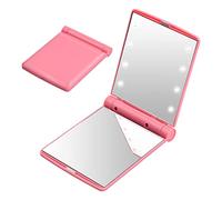 Jinlaili Miroir de Poche Pliable à LED, Miroir de Poche Voyage,Petit Miroir Pliable, Miroir à Maquillage Portable, Miroir de Sac à Main, Miroir Poche avec 8 Lumière LED, Cadeaux pour Femmes (4)
